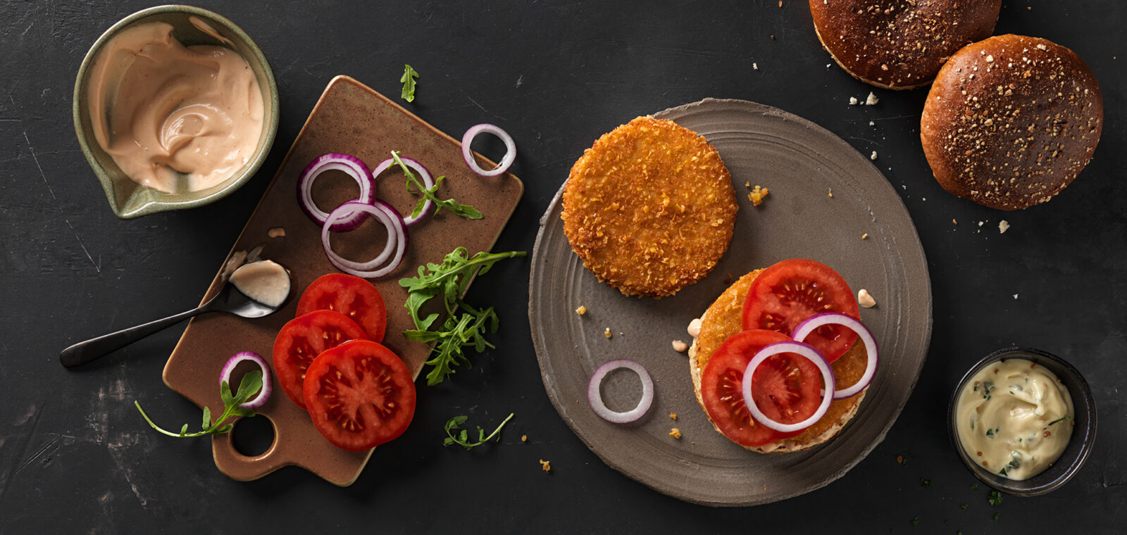 Rezeptbild The Green Mountain Crispy Burger paniert